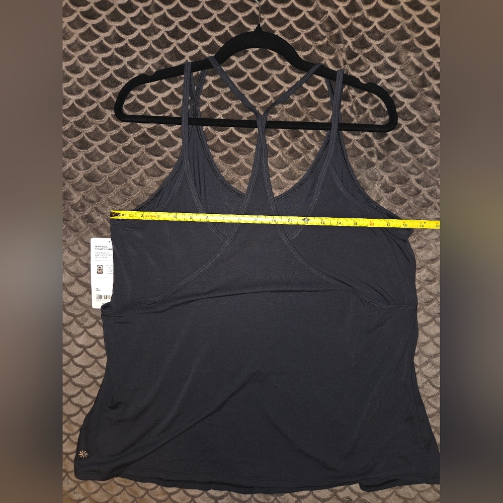 G381. NWT Athleta With Ease Strappy Tank in Black - Size L - Picture 3 of 6